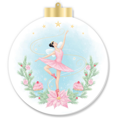 5.5"H DBL-SIDED NUTCRACKER OR BALLERINA ORNAMENT - PINK/RD/BLUE/GRN/GLD/WHT - XJ0079