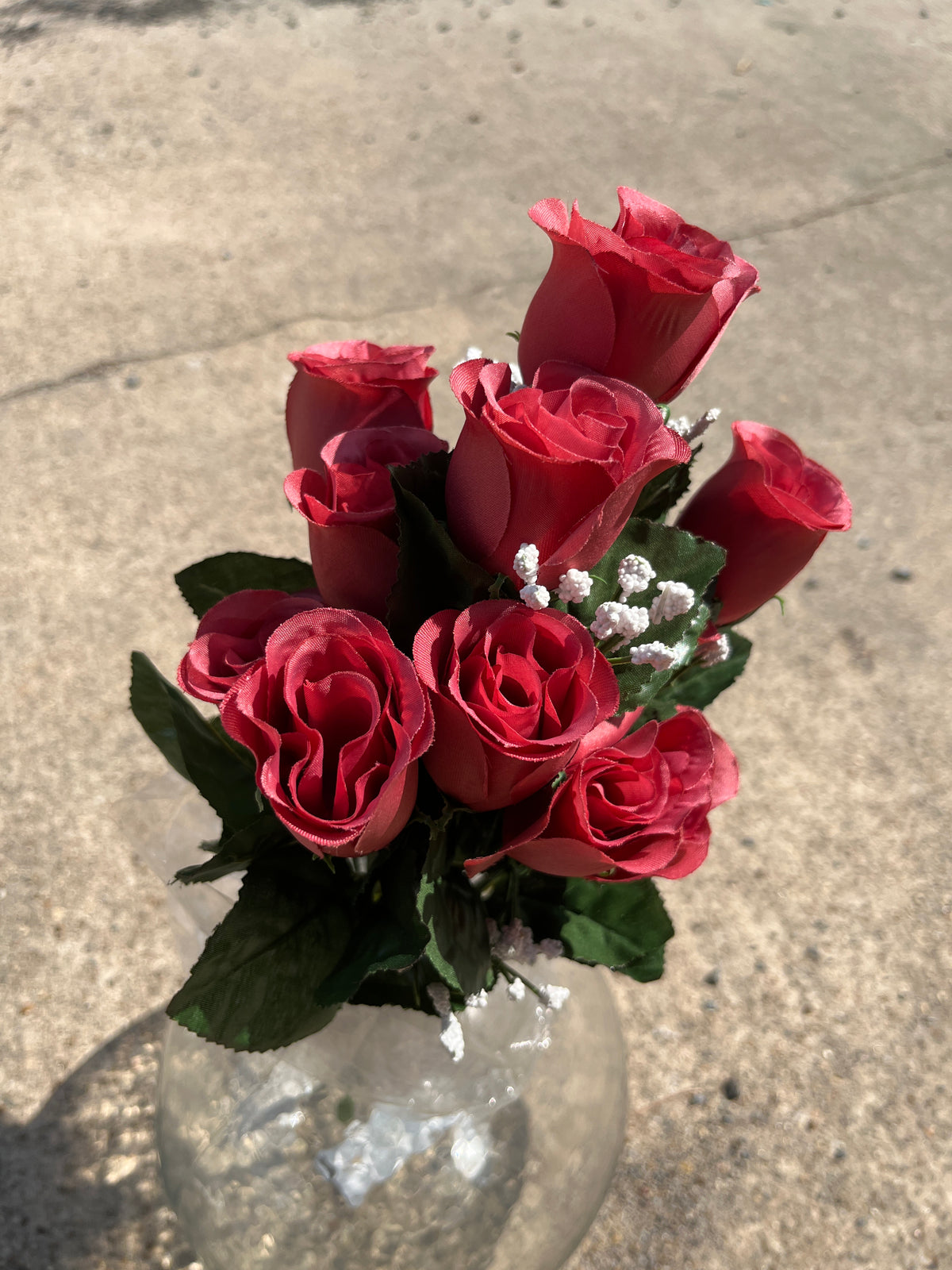 Raspberry Color Fast Lillian Rose Bud Bush x 14 - 30308rsbn