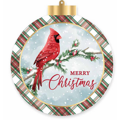 5.5" DBL-SIDED CHRISTMAS CARDINAL LIGHT BLUE OR RED ORNAMENT - MULTI - XJ0056