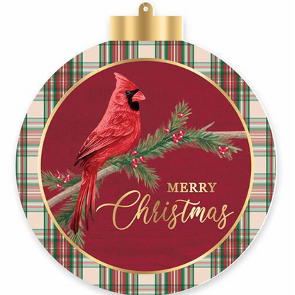 5.5" DBL-SIDED CHRISTMAS CARDINAL LIGHT BLUE OR RED ORNAMENT - MULTI - XJ0056