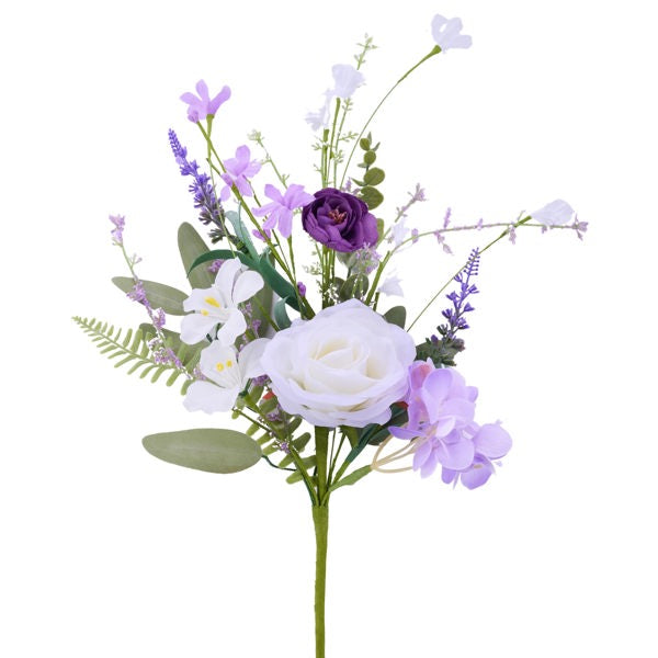 19"L ROSE/HYDRANGEA FLOWER SPRAY - LAVENDER/WHITE/VIOLET - FH814793