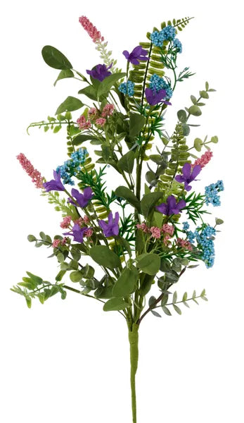 27"L FLOWER/SPIKE/FERN/LEAF/BEAD SPRAY -PINK/LT PRPL/LT TURQ/GRN- FH8224E1