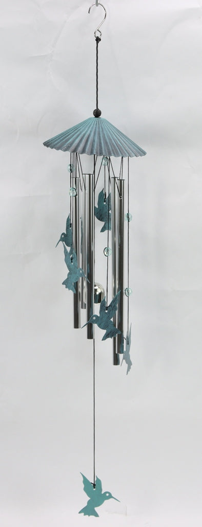 29" HUMMINGBIRD WIND CHIMES - GMO24158-TURQUO