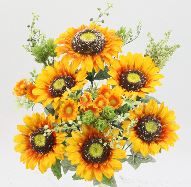 SUNFLOWERS WITH FILLERS BUSH X 13  - GPB20487 - HARVEST