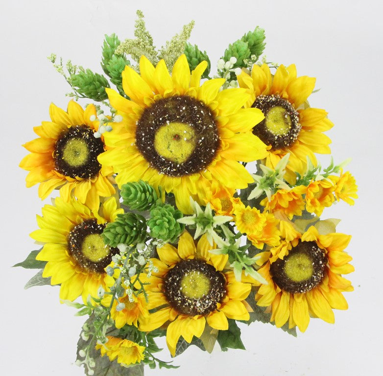 SUNFLOWERS W/FILLERS BUSH X 13  - GPB20487 - YELLOW