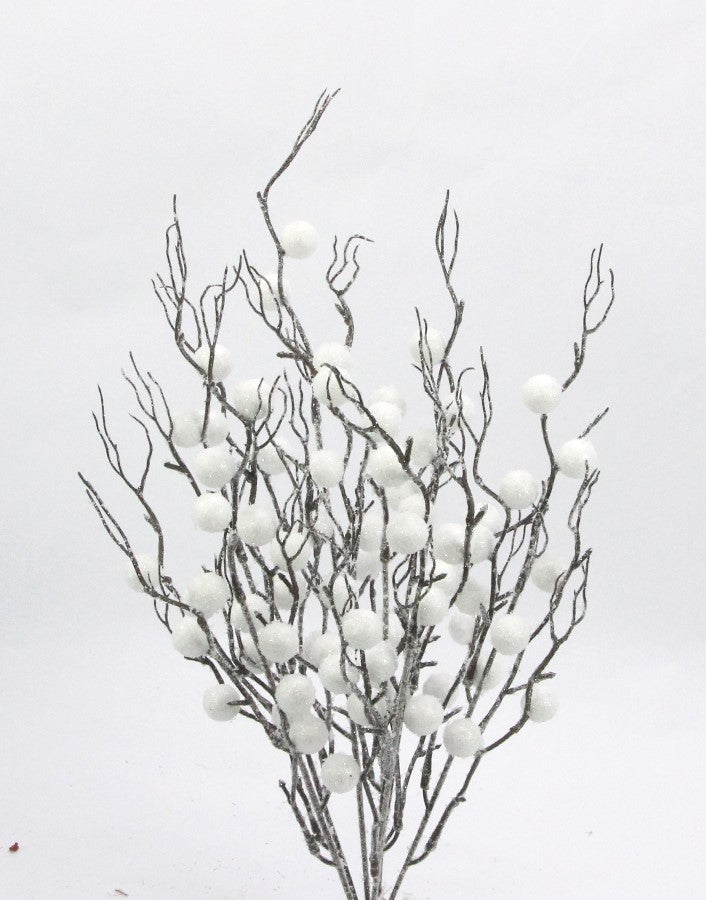 23" FROSTED BERRY TWIGS X7  - GPB20836 - FROSTED WHITE