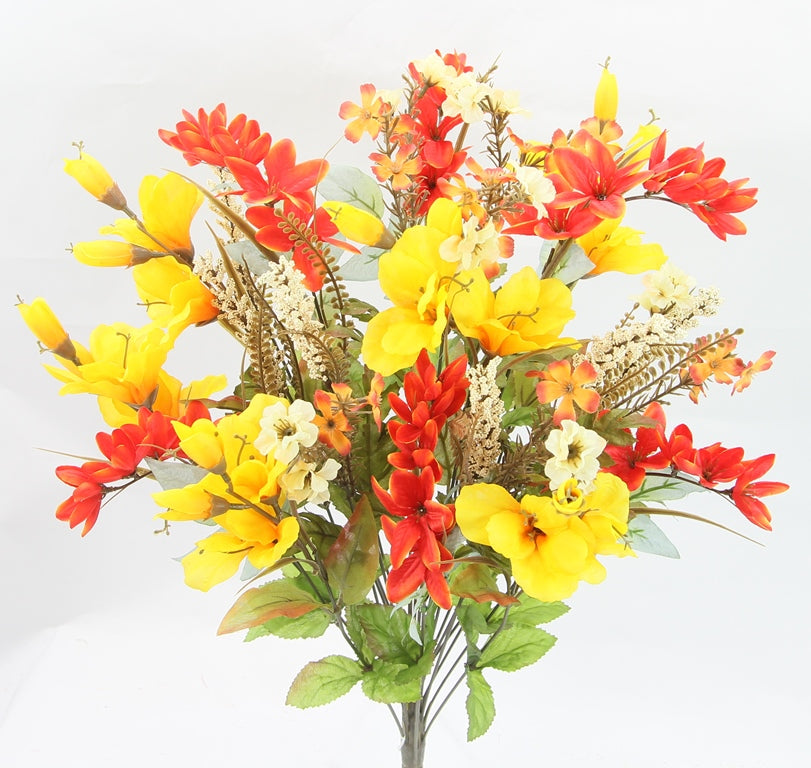 25" GLAD FREESIA MIXED BUSH X 24  - GPB23402 - Gold, Orange and Cream