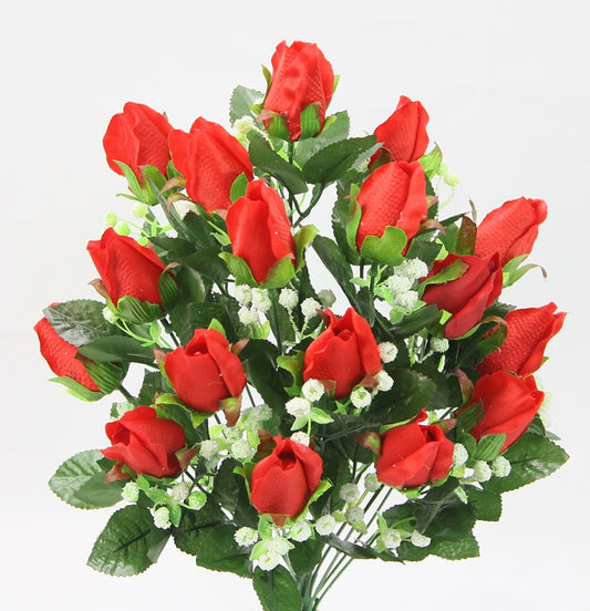 19" ROSE BUD BUSH X 18 - GPB243131-RED