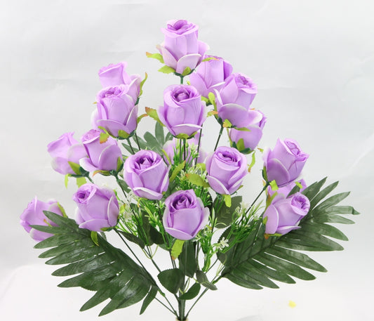 27" ROSE BUD BUSH X 18 - GPB25352-LAVENDER