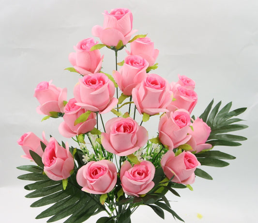 27" ROSE BUD BUSH X 18 - GPB25352-PINK