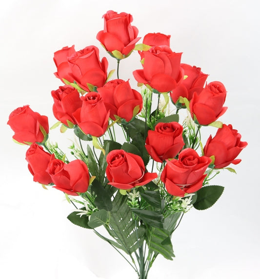 27" ROSE BUD BUSH X 18 - GPB25352-RED