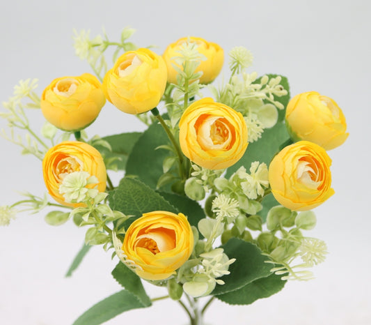12" RANUNCULUS BUSH X 5 - GPB25367-YELLOW