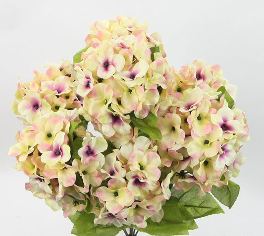 SATIN HYDRANGEA BUSH X 7 - GPB730-CM/MAG/GN