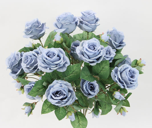 ROSE BUSH X 5 W/15 FLOWERS - GPB7338-LT. BL/GREY
