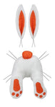 25"HX12"LX9"W WHITE AND ORANGE BUNNY BUTT WREATH ATTACHMENT KIT - HE724820