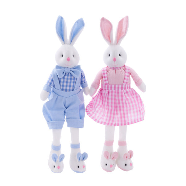 14" BUNNY PAIR W/BUNNY SLIPPERS - HE738999