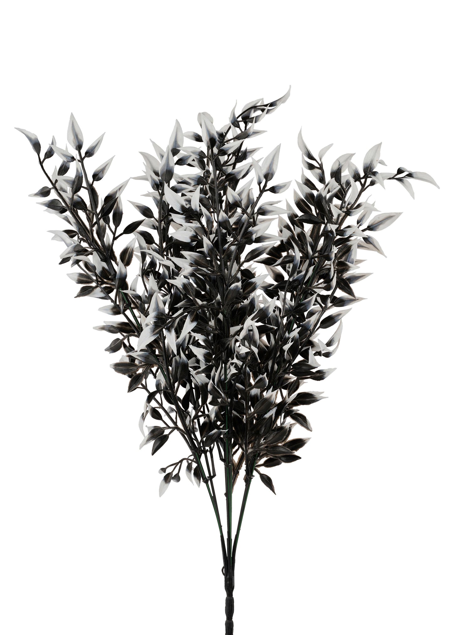 17.25"L PLASTIC LEAF BUSH X7 - BLACK/WHITE - HH129850