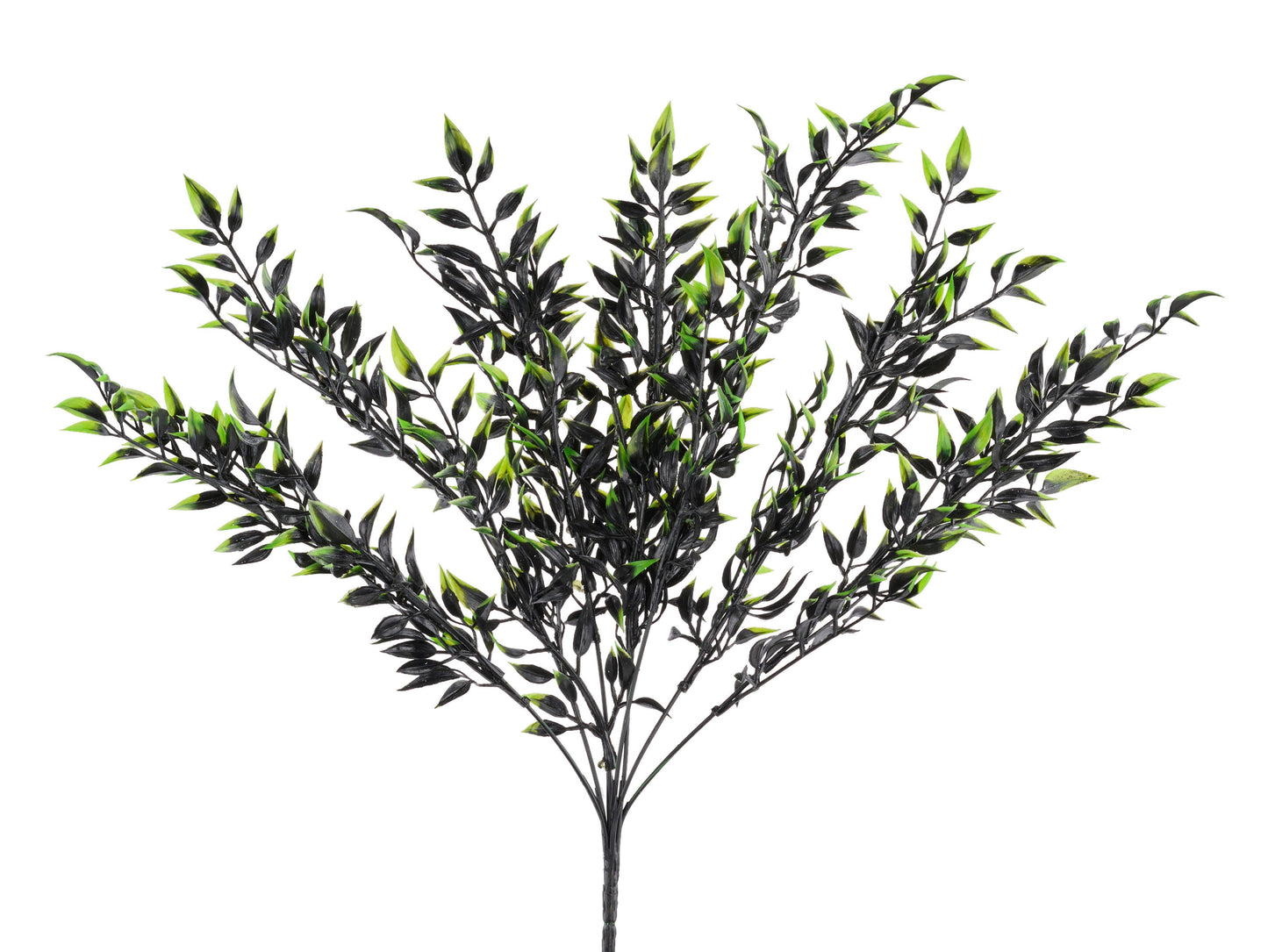 17.25"L PLASTIC LEAF BUSH X7 - BLACK/LIME GREEN - HH129852