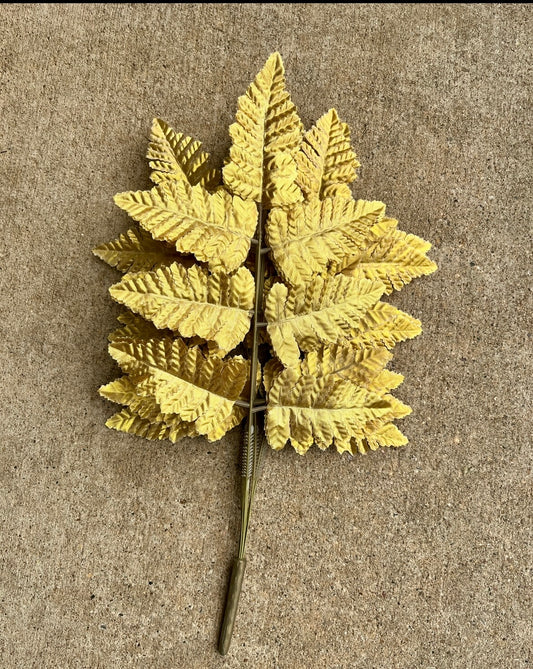 LEATHER FERN BUSH X 12-GPB307G-GOLD