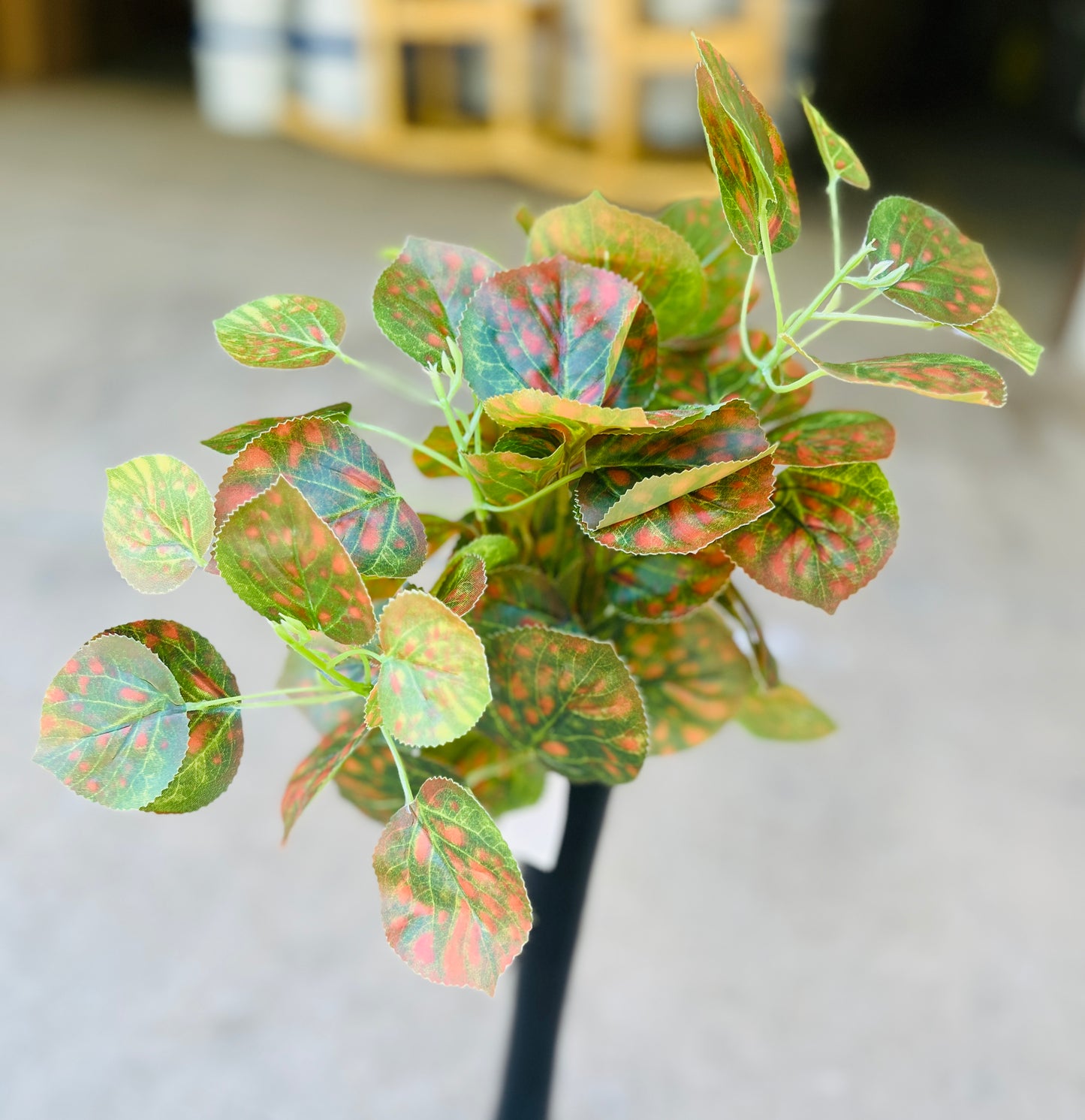 15" ASPEN LEAF BUSH X 7-GR/RD-BA867GRD