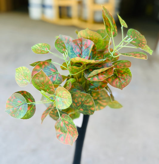 15" ASPEN LEAF BUSH X 7-GR/RD-BA867GRD
