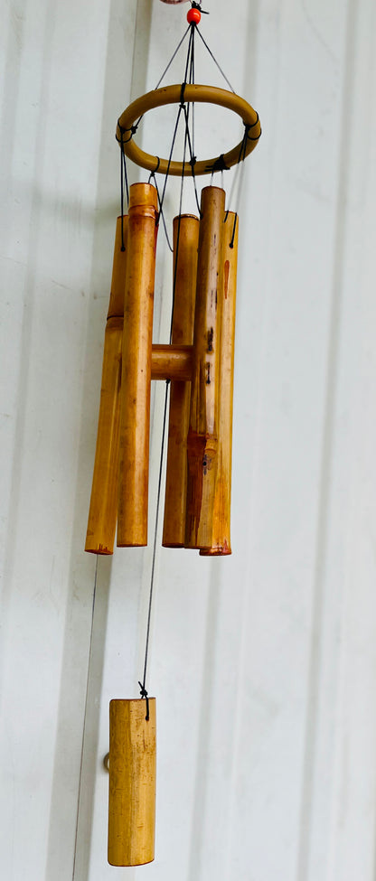 28" WESTERN-STYLE BAMBOO WIND CHIME "COWBOY" WITH BOOTS & CACTUS-81504-BOOTS