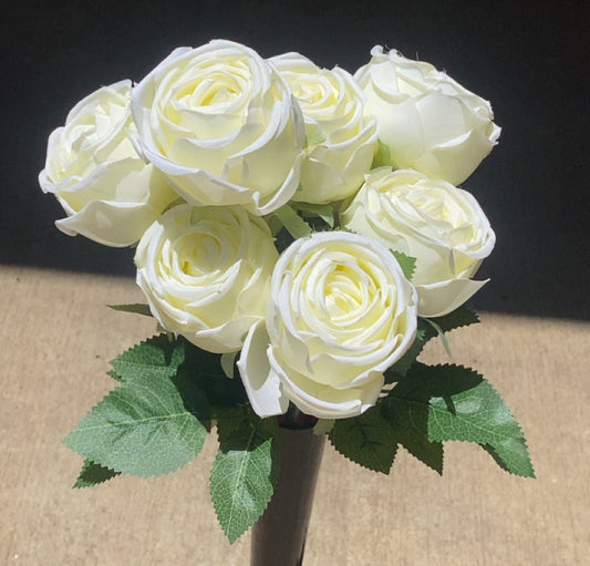 17" OPEN ROSE BUSH X 9-CREAM-GPB26312-CREAM
