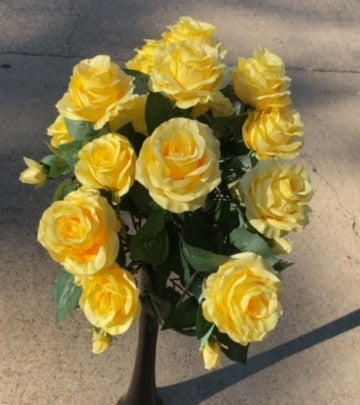 ROSE BUSH X 15-YELLOW-B17037-YLW