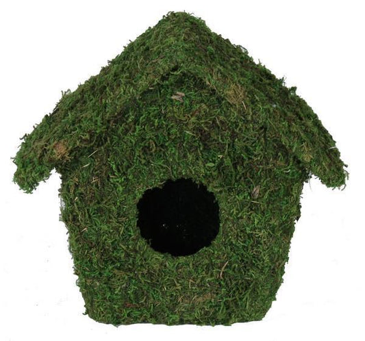 8"H MOSS COVERED BIRDHOUSE - KC1053