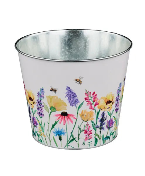 6.75"DIA POPPY/DAISY POT COVER-WHITE/YELLOW/PURPLE/PINK-KE2681