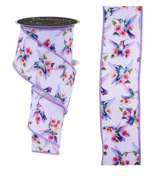 2.5"X10YD HUMMINGBIRDS- WHT/GRN/PNK/ORNG -LS1177YH