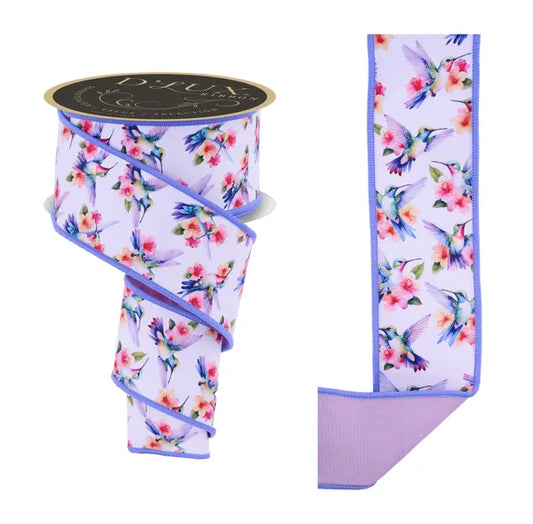 2.5"X10YD HUMMINGBIRDS/FUSED-WHT/GN/PK/OR-LX1177YH