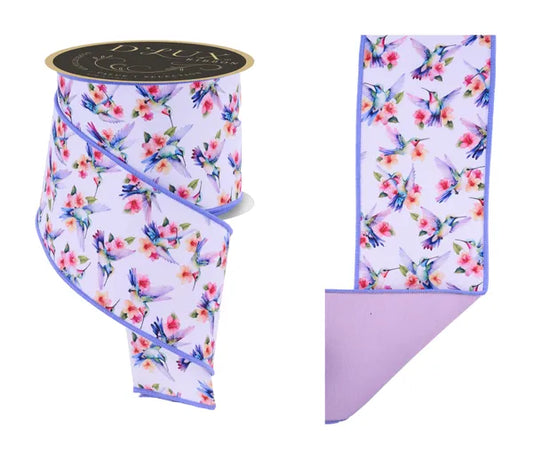 4"X10YD HUMMINGBIRDS/FUSED-WHT/GN/PK/OR-LX1178YH