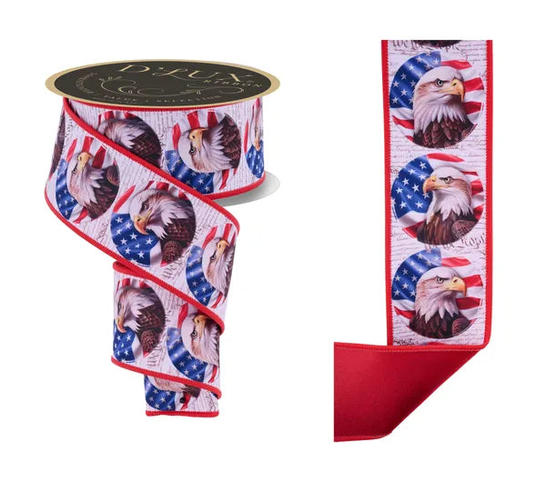 2.5"X10YD PATRIOTIC BALD EAGLE/FUSED-WHT/BRIGHT MULTI-LX1204A1