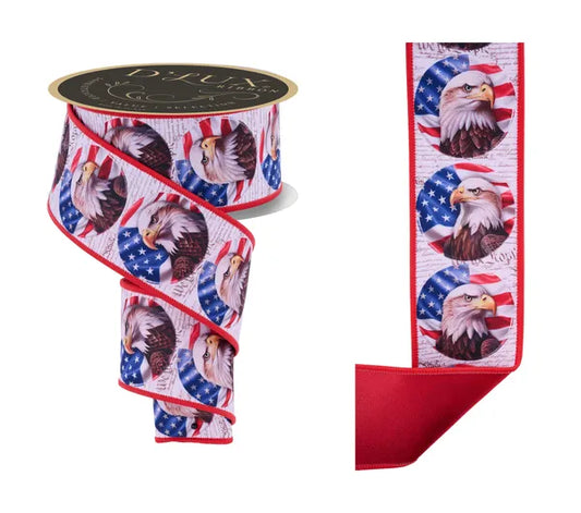 2.5"X10YD PATRIOTIC BALD EAGLE/FUSED-WHT/BRIGHT MULTI-LX1204A1