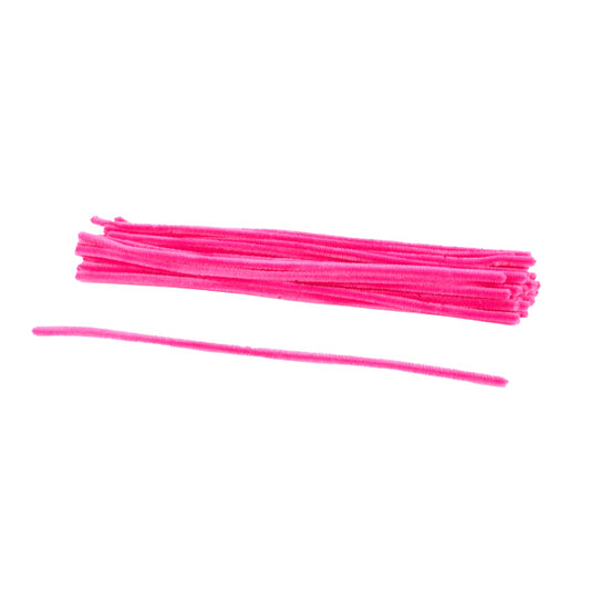 12"L X 6MM CHENILLE STEMS - 100EA/BX, HOT PINK - MA200111