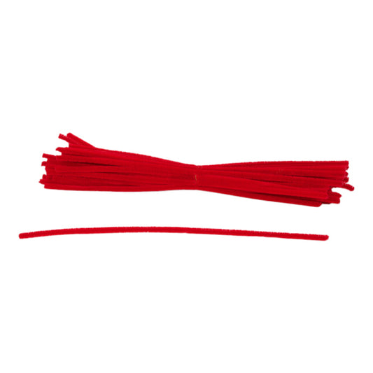 12"L X 6MM CHENILLE STEMS - 100EA/BX, RED - MA200124