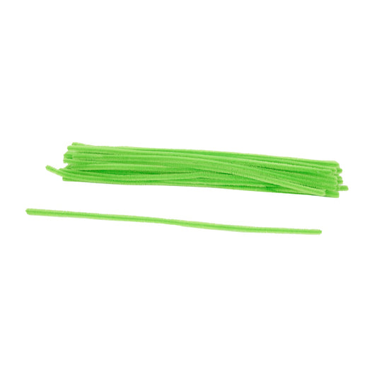 12"L X 6MM CHENILLE STEMS - 100EA/BX, LIME GREEN - MA200134