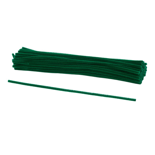12"L X 6MM CHENILLE STEMS - 100EA/BX, HOLIDAY GREEN - MA200140