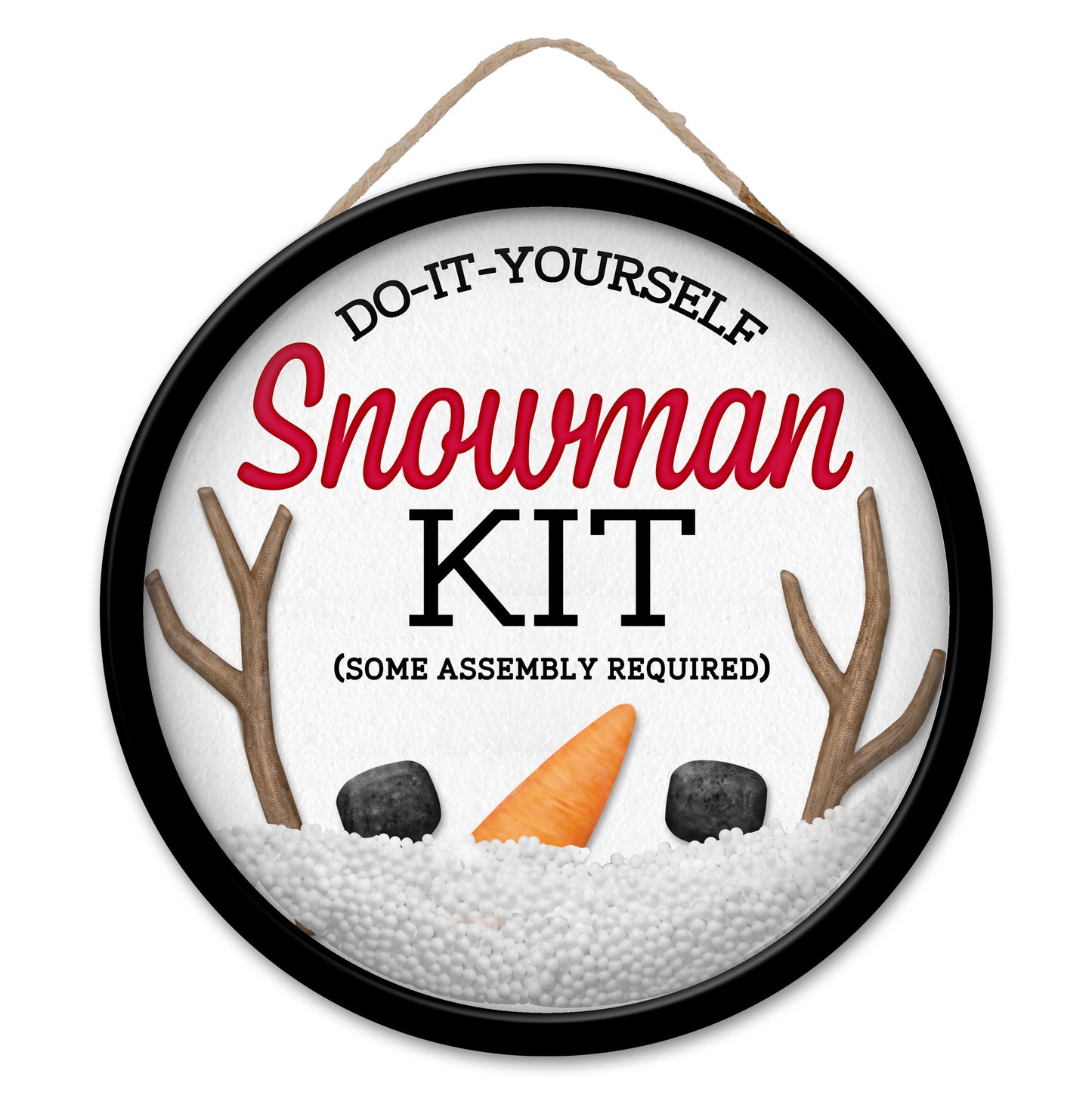 9"DIA DIY SNOWMAN KIT SIGN - WHITE/ORANGE/BROWN/BLACK - MD01396