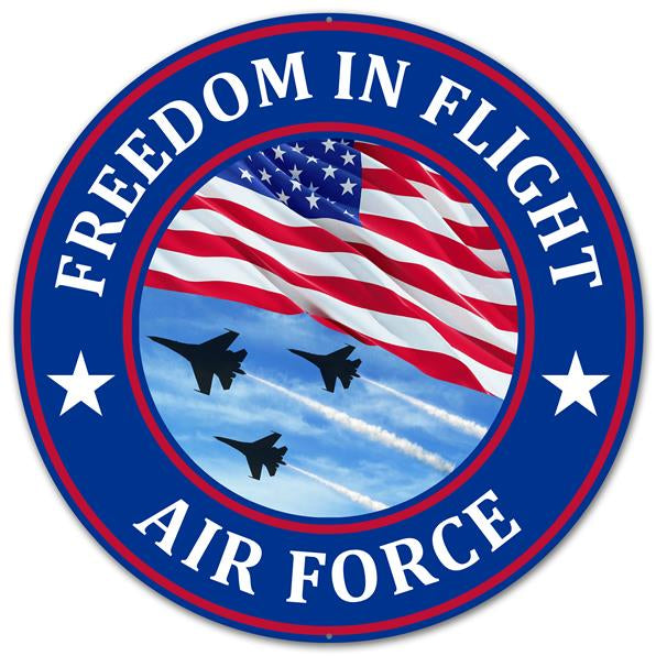 12"DIA METAL FREEDOM IN FLIGHT AIRFORCE - RED/WHITE/BLUE/BLACK - MD0451