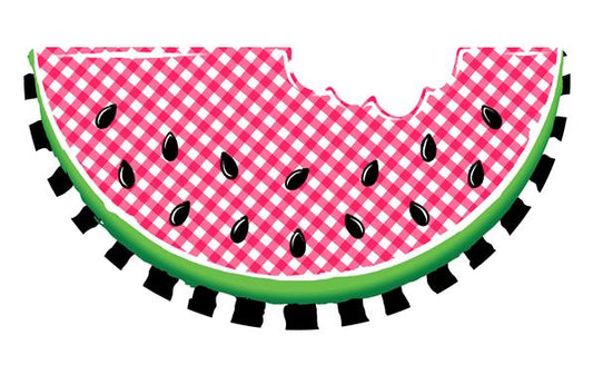 12"L X 6.25"H EMBOSS GINGHAM WATERMELON - RED/BLACK/WHITE/GREEN - MD0710