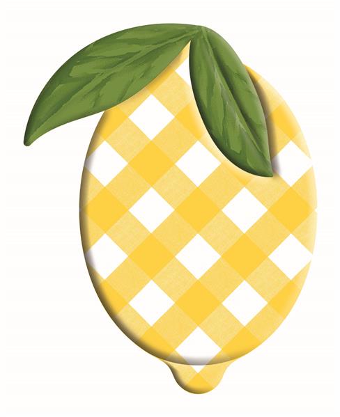 12"H X 9.5"W EMBOSSED CHECK LEMON - YELLOW - MD0722