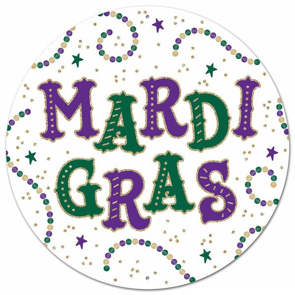 12"Dia Glitter Mardi Gras Sign - MD0852