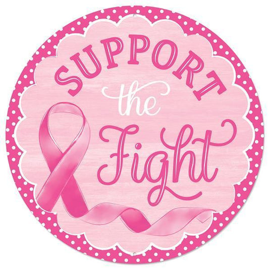 12"DIA SUPPORT THE FIGHT W/RIBBON SIGN - MD1157