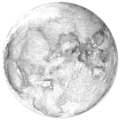 8"DIA METAL FULL MOON SIGN - WHITE/GREY - MD1182
