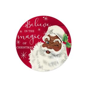 8"DIA BELIEVE/SANTA SIGN - RED/WHITE - MD1257