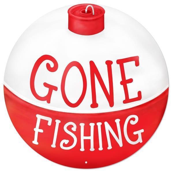 12"DIA METAL GONE FISHING BOBBER SIGN - MD1324