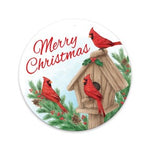 13"DIA MERRY CHRISTMAS CARDINAL SIGN - RED/GRN/BRN/BLUE/WHT/BLK - MD1465