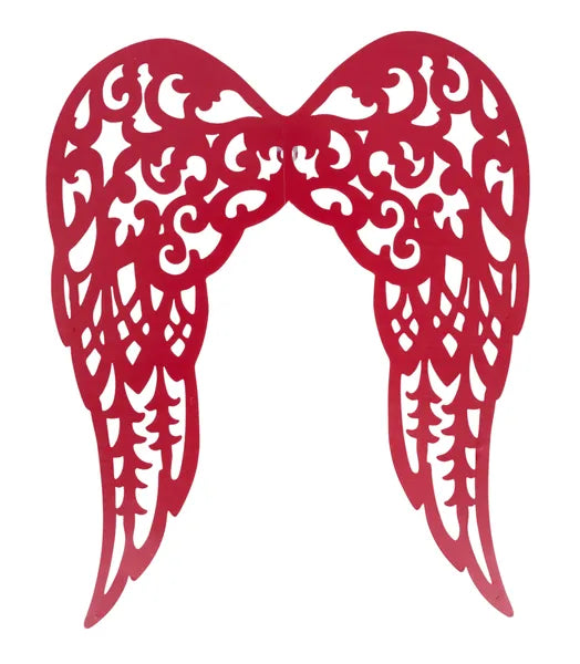 17.75"HX14.75"L FILIGREE ANGEL WINGS- RED- MD153724